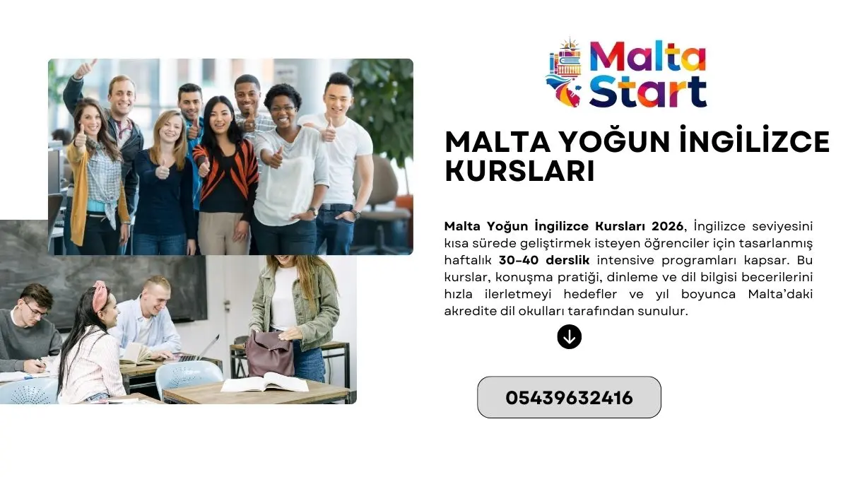 Malta yoğun İngilizce kursları 2026 – haftalık intensive English programları